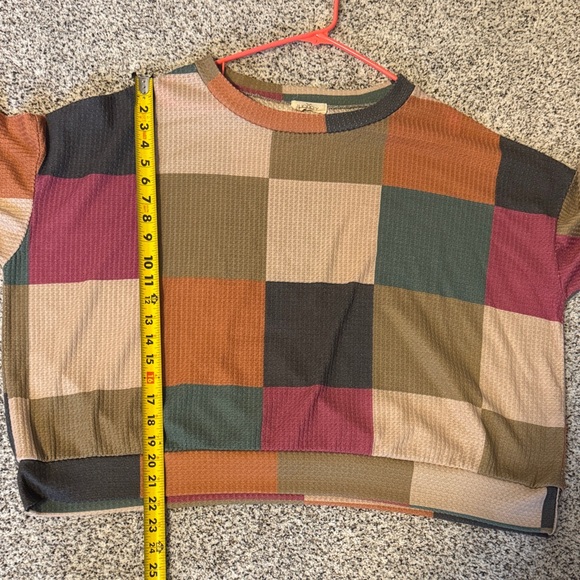 Hopely Colorful Patchwork Women's Waffleknit Top - Picture 7 of 7